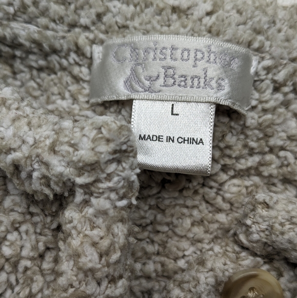 Christopher & Banks Beige Women's cardigan Sweater button down E-2 - Picture 9 of 10